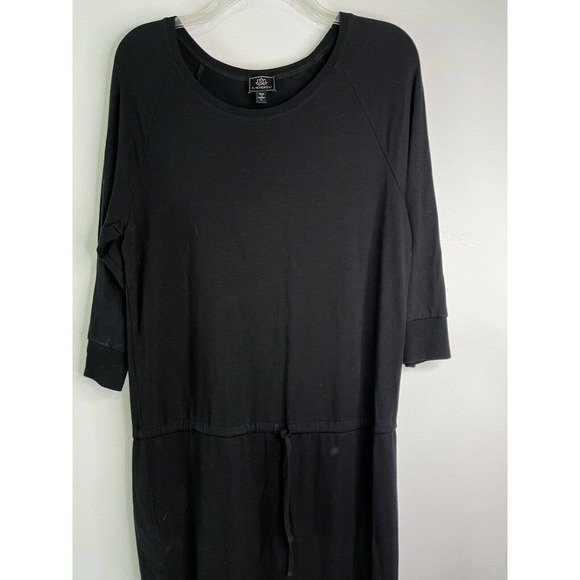 Pl Movement by Pink Lotus Mini Dress Drawstring Waist Black Size Large - Picture 2 of 9